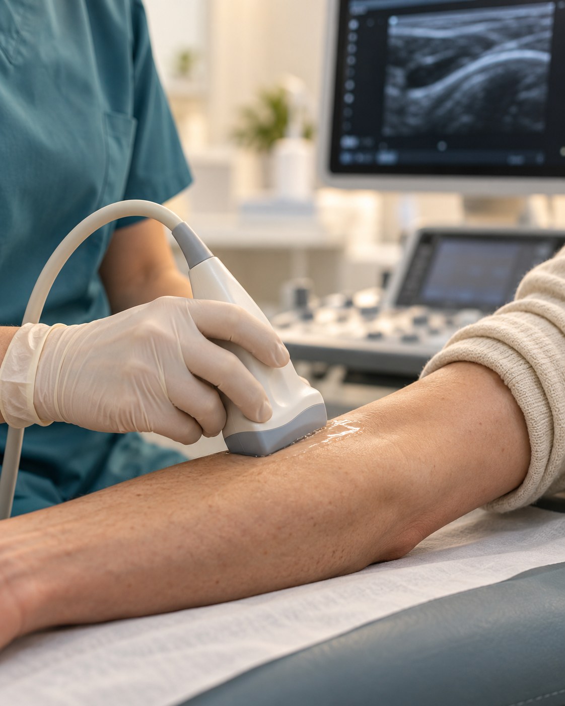 Ultrasound examination of a patient's forearm